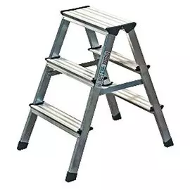 стремянка 2-сторонняя 3 ступени 0,65м, 150кг алюмет а7203