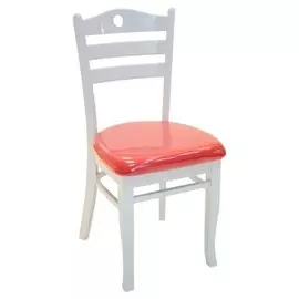 Стул А600 дерево белый/ткань оранжевая