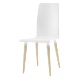 Стул БЕЙЗ эко кожа белый/светлое дерево