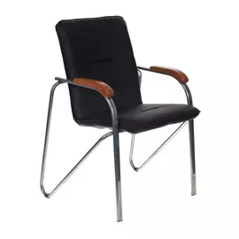 Стул Бюрократ S-SAMBA/BLACK черный зеркальный хром искусственная кожа