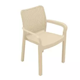 стул пластиковый rattan 506х580х833мм, сливочный