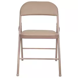 Стул складной для дома и офиса Brabix golf plus cf-003 комфорт, бежевый каркас, кож.зам беж., 531567