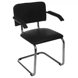 Стул SYLVIA ARM черный кож/зам каркас хром