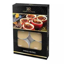 свеча ароматическая чайная малая 6шт пряное яблоко kukina raffinata 202839