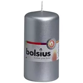 Свеча столбик серебряная 120*60мм