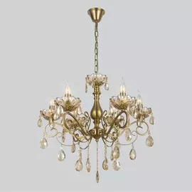 Светильник подвесной Eurosvet Escada 10109/6 Е14 6x60Вт IP 20 бронза/тонированный хрусталь