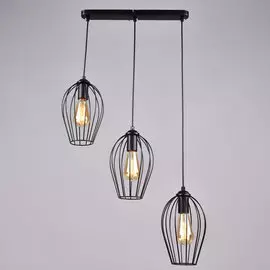 светильник подвесной россвет чарлстон рс21048 bk/3p е27 3x60вт