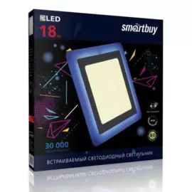светильник светодиодный smartbuy 18вт 220в 2к 1440лм 245мм ip20 sblsq-dlb-18-3k-b