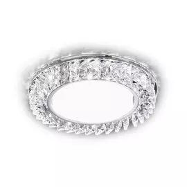 светильник точечный ambrella светодиодный g255 ch gx53+3w(led white) хром/прозрачный хрусталь