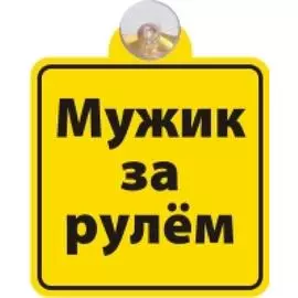 Табличка на присоске "Мужик за рулем"