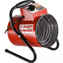 тепловая пушка зубр мастер компакт, круглая, электрическая, гладкий нерж тэн, 3/1,5 квт, 220в зтп-м1