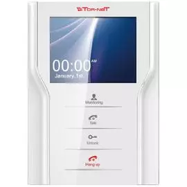 Tor-neT Монитор видеодомофона, 4,3" цв., hands free, до 4 мон., 2 дверн.блока, 1 камера, белый
