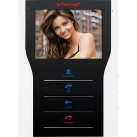 Tor-neT Монитор видеодомофона, 4,3" цв., hands free, до 4 мон., 2 дверн.блока, 1 камера, белый/черный