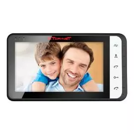 Tor-neT Монитор видеодомофона, 7" цв., hands free, память до 200 кадров, до 4 мон., 2 дверн.блока, 2 камеры, входы тревожных датчиков, черный