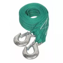 Трос буксировочный лента 3,5т, 2 крюка, 4 метра, в пакете