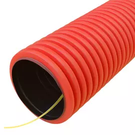 Труба гофрированная двустенная ПЭ гибкая тип 450 SN16 с/з красная д75 50м/уп Промрукав