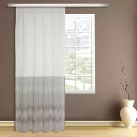 тюль 43966 1.5х2.7м льняная ткань, бежевый