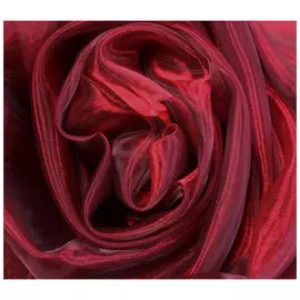 Тюль Органза однотонная 411 3,0*2,5м, на тесьме вишневый