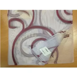 Тюль Органза Вензель листья 60042/8 3,0*2,5м, на тесьме бордовый