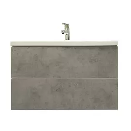 тумба под раковину подвесная marka one mix 80 чикаго светло-серый push, 2я. у76462