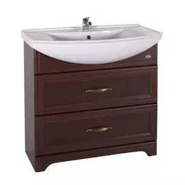 тумба напольная с раковиной asb-woodline берта антикварный орех 85 см (10123)