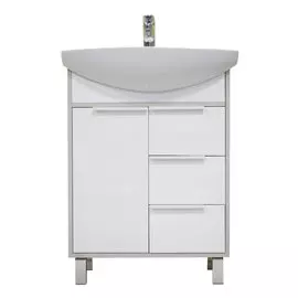 тумба без умывальника акватон рико 65см белый/ясень фабрик 1a213301rib90