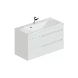 тумба с раковиной подвесная итана александра 100 990х450х550 (белый глянец)