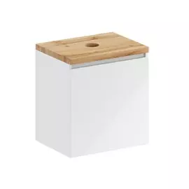 Тумба Итана Cubo 60 со столешницей (Лакобель 9003 Pure White)