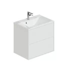 тумба с раковиной подвесная итана mia 65 640х450х580 (белый глянец)