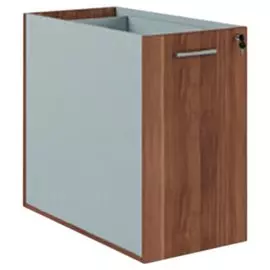 Тумба подстольная Альфа с замком верхнего ящика, слива валлис+серый (0,44*0,79*0,738)