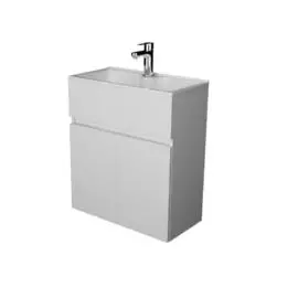 тумба с раковиной подвесная 1marka mira 60 белый глянец, 2д. у75328