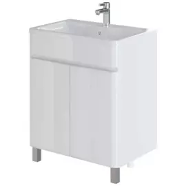 тумба с раковиной напольная итана roberto 70 700х455х850 (белый глянец)