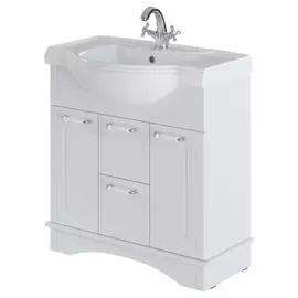 тумба с раковиной напольная итана soul 80 817х487х867 (белый глянец)