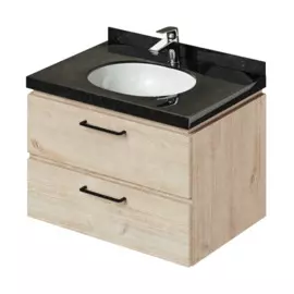 тумба с раковиной подвесная итана wood 2.0 70 700х500х505 (дуб себастиан)