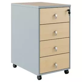 Тумба с замком верхнего ящика Имидж, 4 ящ., клен танзай+титан (0,42*0,6*0,75).