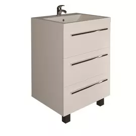 тумба под раковину напольная 1marka соната 58 белый глянец, 3в.я. у51036