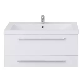 тумба под раковину подвесная 1marka соната 75 белый глянец, 2в.я. у51041