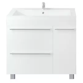 тумба под раковину напольная 1marka соната 90 белый глянец, 1д.2в.я.б/к у51042