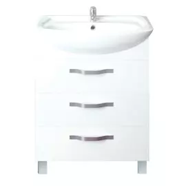 тумба под раковину напольная 1marka вита 65 белый глянец, мдф, 3в.я. у50110