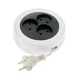 удлинитель на рулетке, без з/к, 3 гнезда, 5 метров, провод шввп 2х0,75, ур23-5м