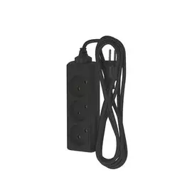 удлинитель бытовой (3,0м, 3 гнезда, б/з, 2500вт, 10а, черный) фотон 10-33