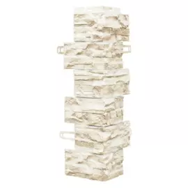 угол фасадной панели royal stone, скалистый камень торонто 620х195 мм