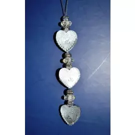 Украшение декоративное подвесное из акрила Сердечки 10см 783077