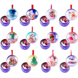 украшение елочное шар с новогодним пожеланием внутри 6,5см металл 34406