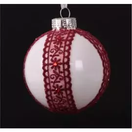 украшение елочное шар васильки стекло 8см 38401