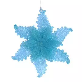 украшение новогоднее подвесное 15см "цветок" пластик 754809