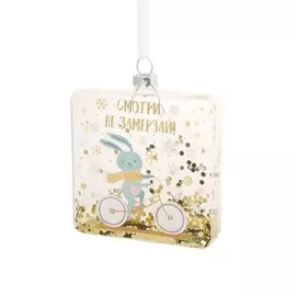 украшение новогоднее подвесное 7х10х7см "воздушный шарик" magic time красный стекло 81789