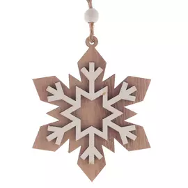 украшение новогоднее украшение "снежинка" деревянное 401806