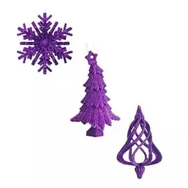 Украшение-подвеска новогоднее РОЖДЕСТВЕНСКАЯ СКАЗКА 9,5см фиолетовый, пластик 65538