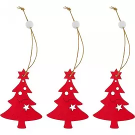 украшение подвесное 3шт "елка" волшебная страна 007617